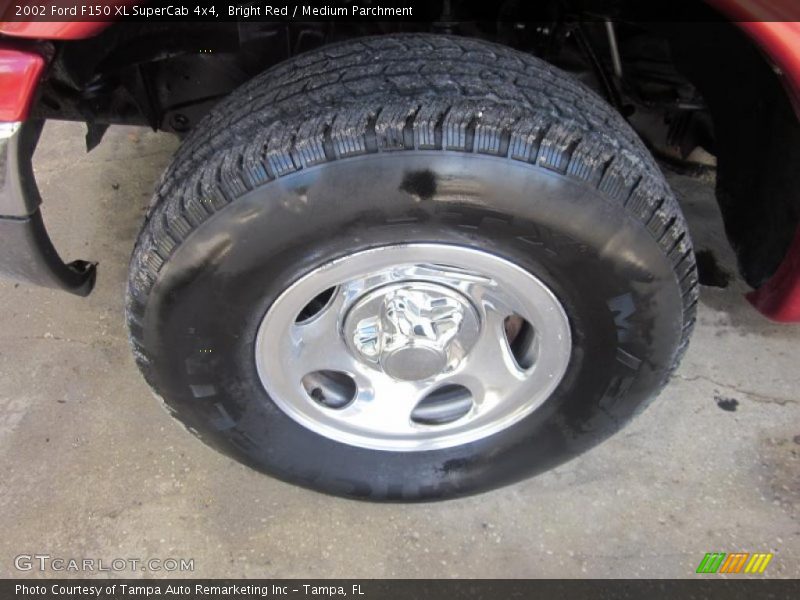 Bright Red / Medium Parchment 2002 Ford F150 XL SuperCab 4x4