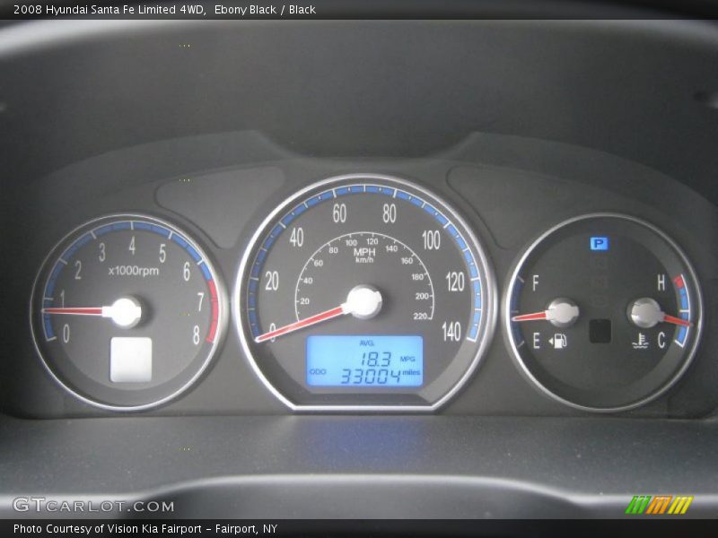 Ebony Black / Black 2008 Hyundai Santa Fe Limited 4WD