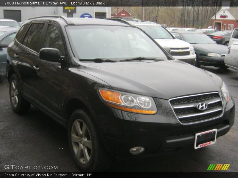 Ebony Black / Black 2008 Hyundai Santa Fe Limited 4WD