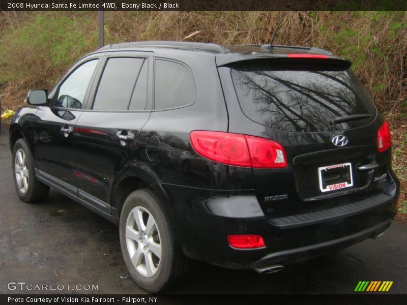 Ebony Black / Black 2008 Hyundai Santa Fe Limited 4WD