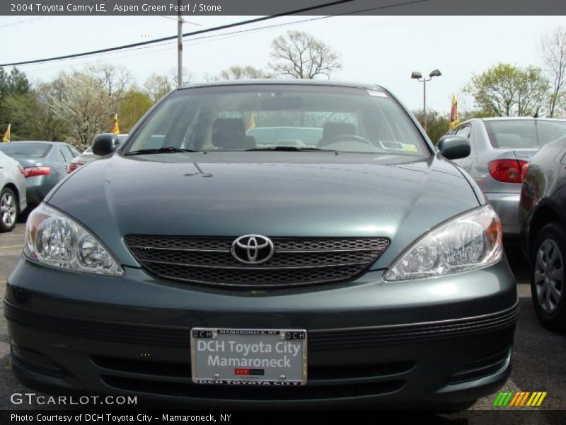 Aspen Green Pearl / Stone 2004 Toyota Camry LE