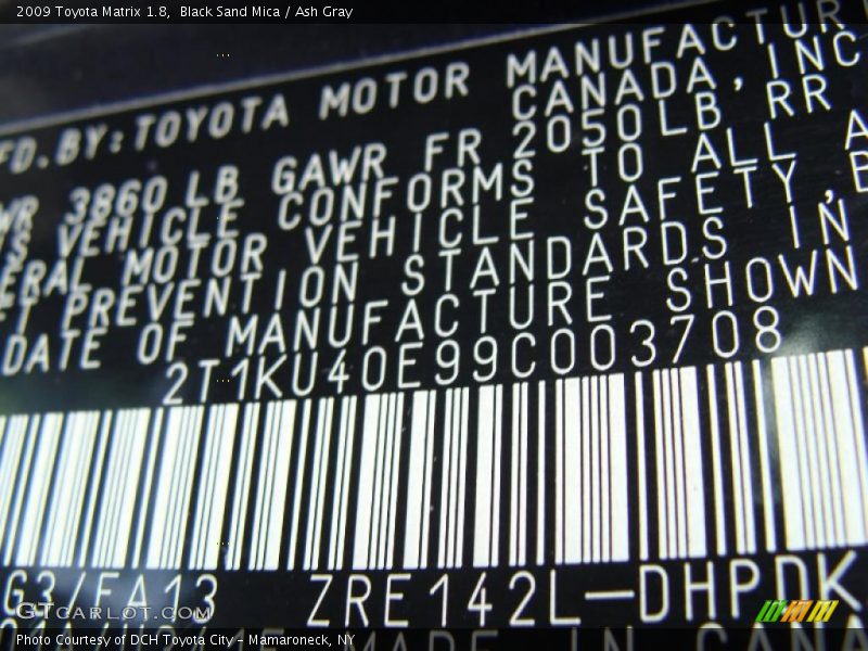 Black Sand Mica / Ash Gray 2009 Toyota Matrix 1.8
