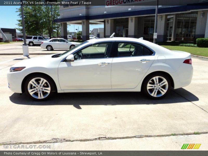 Premium White Pearl / Taupe 2011 Acura TSX V6 Sedan