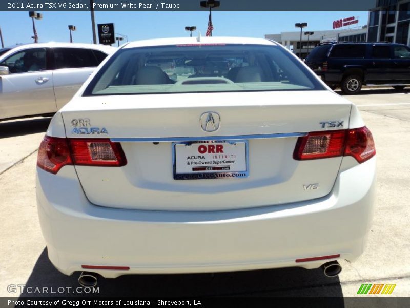 Premium White Pearl / Taupe 2011 Acura TSX V6 Sedan