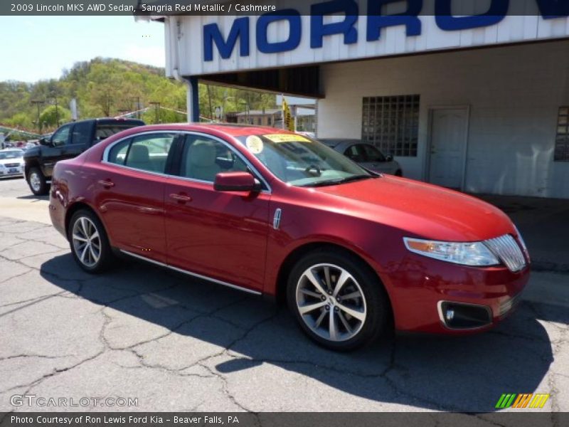 Sangria Red Metallic / Cashmere 2009 Lincoln MKS AWD Sedan