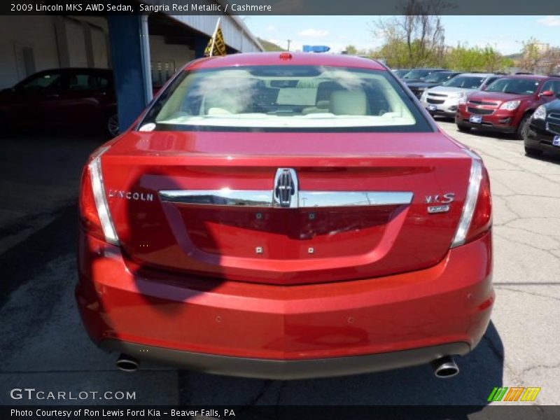 Sangria Red Metallic / Cashmere 2009 Lincoln MKS AWD Sedan