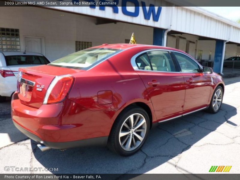 Sangria Red Metallic / Cashmere 2009 Lincoln MKS AWD Sedan