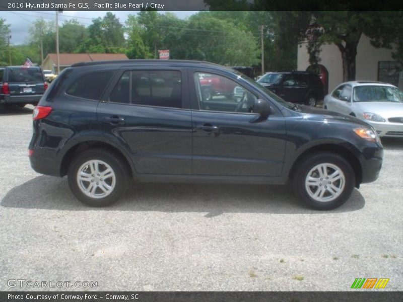 Pacific Blue Pearl / Gray 2010 Hyundai Santa Fe GLS