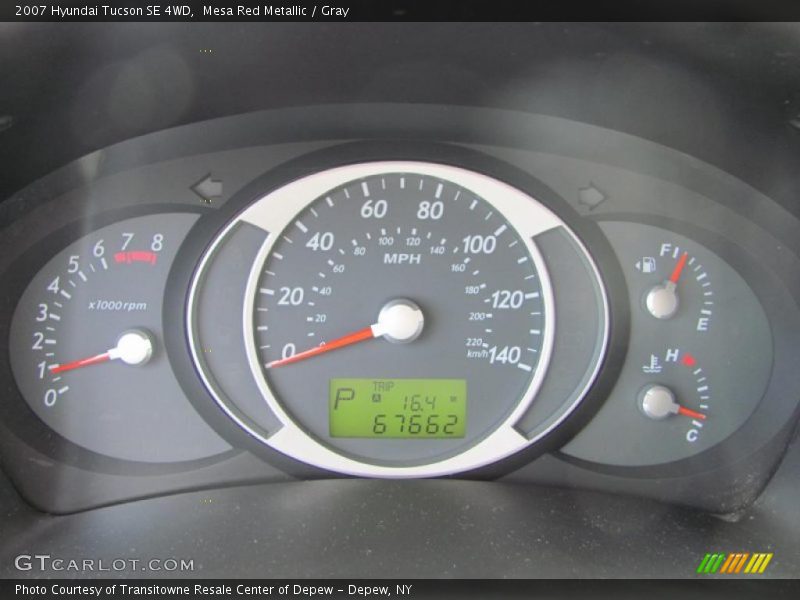 Mesa Red Metallic / Gray 2007 Hyundai Tucson SE 4WD