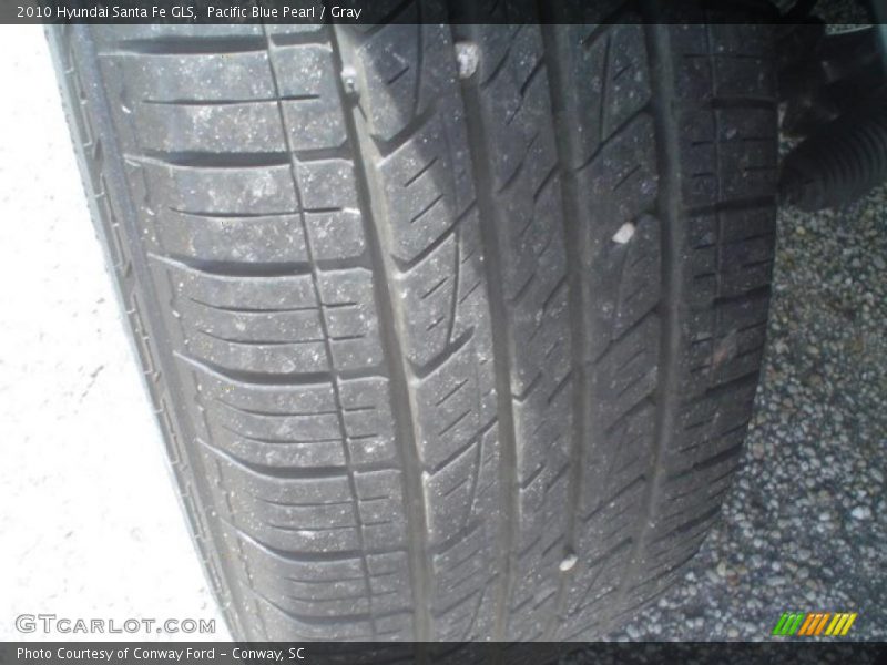 Pacific Blue Pearl / Gray 2010 Hyundai Santa Fe GLS