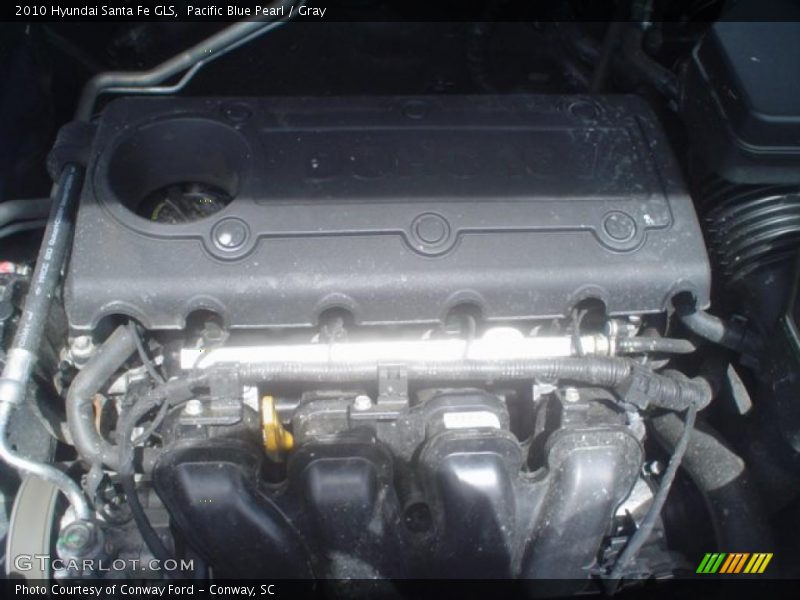 Pacific Blue Pearl / Gray 2010 Hyundai Santa Fe GLS