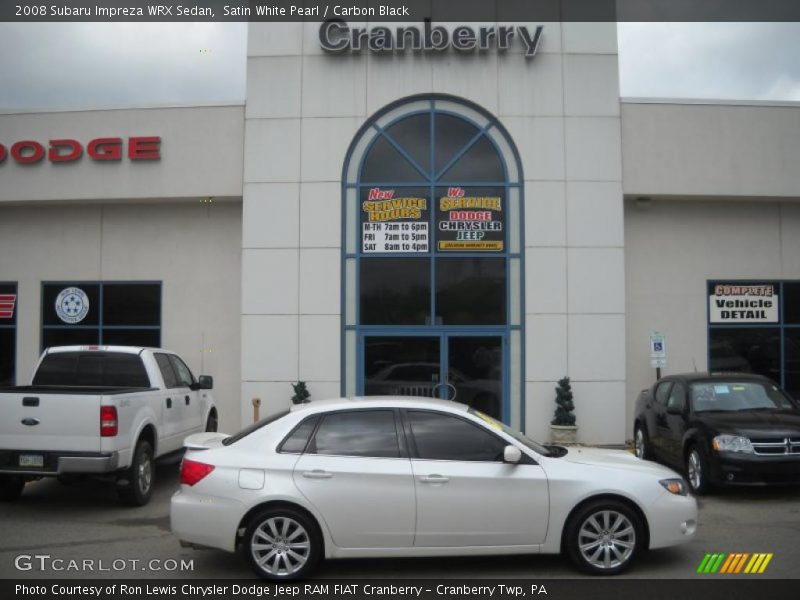 Satin White Pearl / Carbon Black 2008 Subaru Impreza WRX Sedan