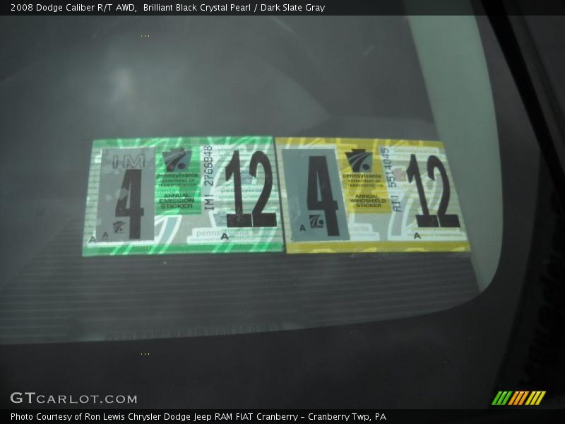 Brilliant Black Crystal Pearl / Dark Slate Gray 2008 Dodge Caliber R/T AWD