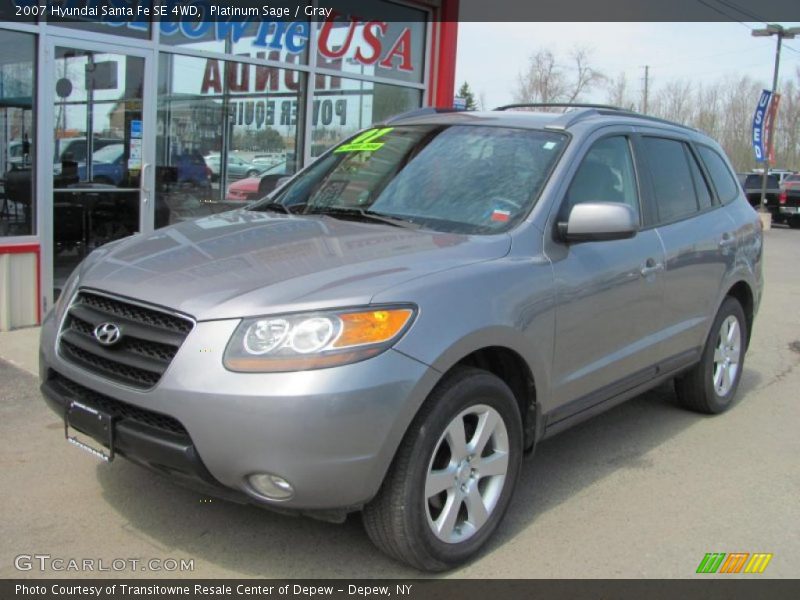 Platinum Sage / Gray 2007 Hyundai Santa Fe SE 4WD