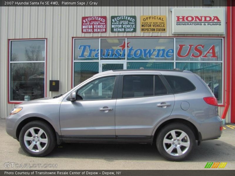 Platinum Sage / Gray 2007 Hyundai Santa Fe SE 4WD