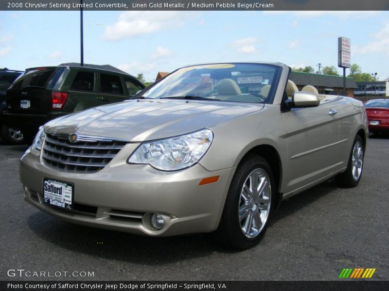 Linen Gold Metallic / Medium Pebble Beige/Cream 2008 Chrysler Sebring Limited Convertible