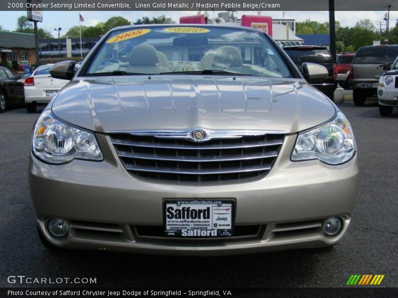 Linen Gold Metallic / Medium Pebble Beige/Cream 2008 Chrysler Sebring Limited Convertible