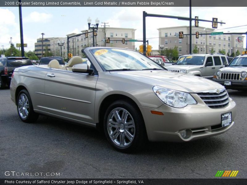 Linen Gold Metallic / Medium Pebble Beige/Cream 2008 Chrysler Sebring Limited Convertible