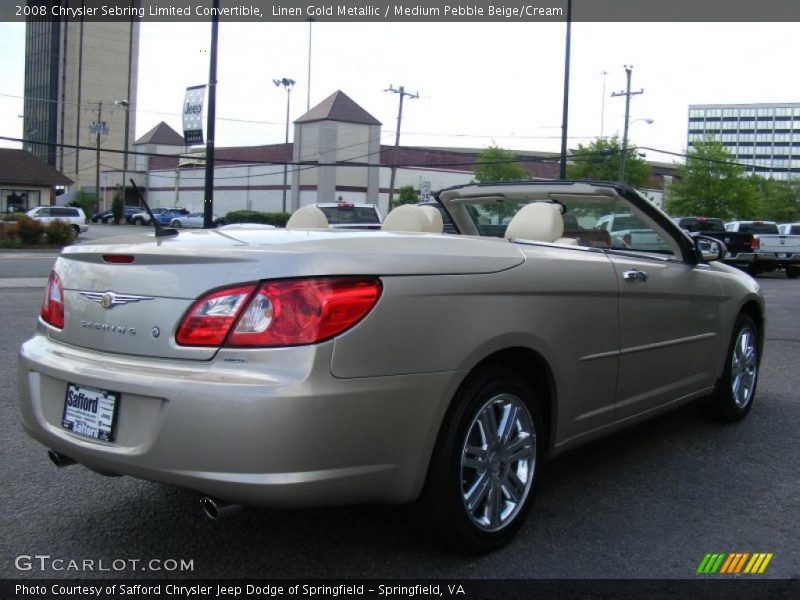 Linen Gold Metallic / Medium Pebble Beige/Cream 2008 Chrysler Sebring Limited Convertible