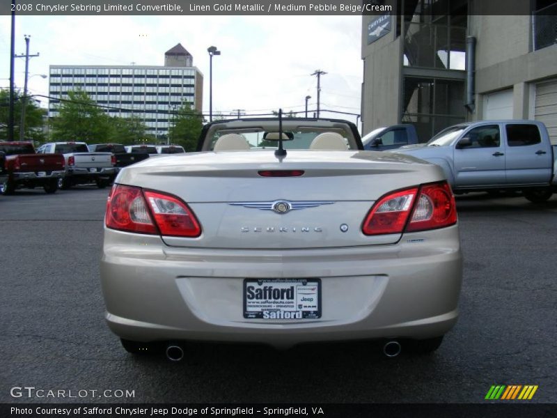 Linen Gold Metallic / Medium Pebble Beige/Cream 2008 Chrysler Sebring Limited Convertible