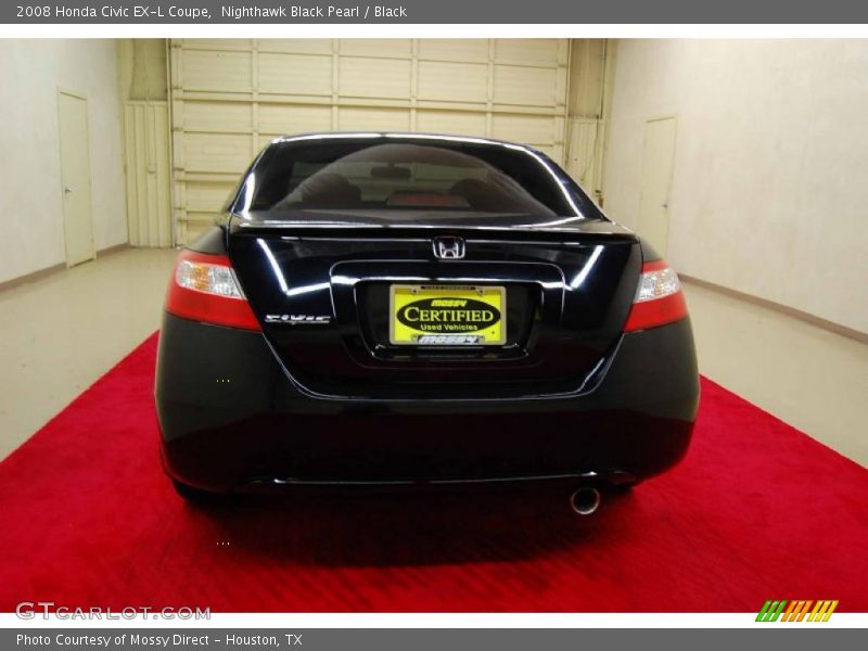 Nighthawk Black Pearl / Black 2008 Honda Civic EX-L Coupe