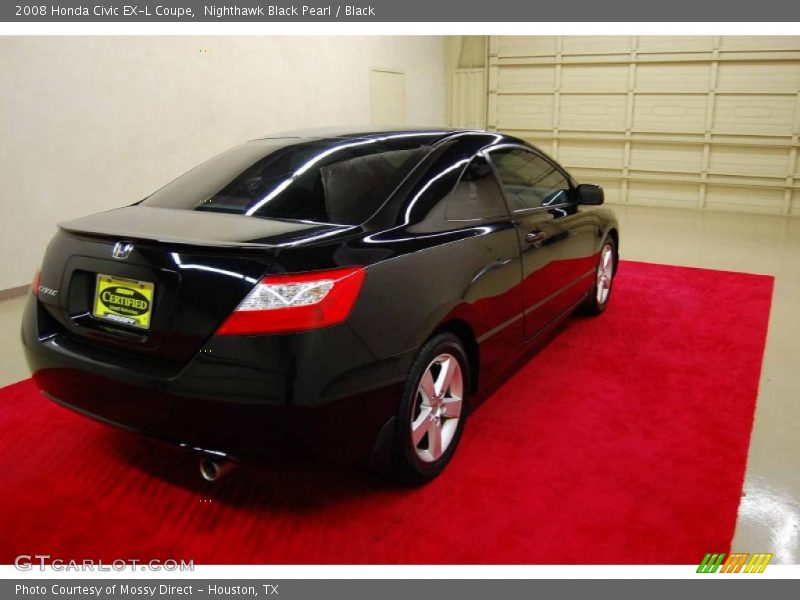 Nighthawk Black Pearl / Black 2008 Honda Civic EX-L Coupe