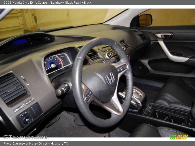 Nighthawk Black Pearl / Black 2008 Honda Civic EX-L Coupe