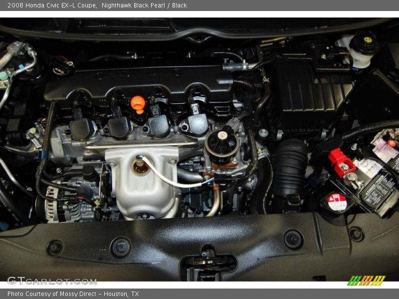 Nighthawk Black Pearl / Black 2008 Honda Civic EX-L Coupe