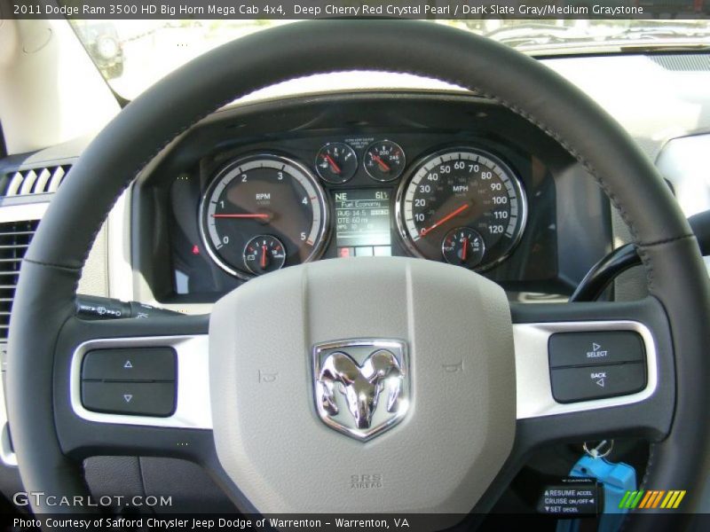  2011 Ram 3500 HD Big Horn Mega Cab 4x4 Steering Wheel