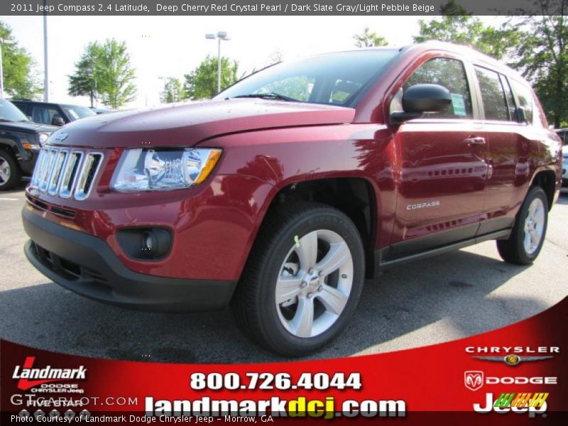 Deep Cherry Red Crystal Pearl / Dark Slate Gray/Light Pebble Beige 2011 Jeep Compass 2.4 Latitude