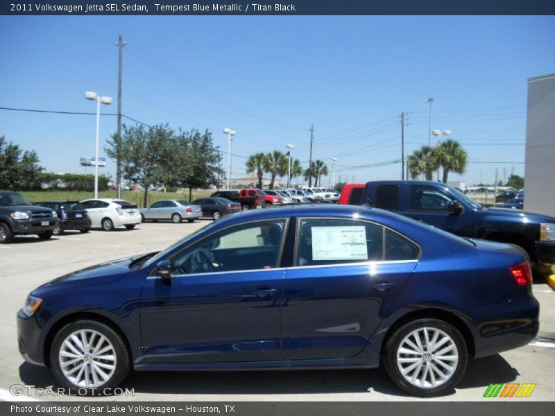 Tempest Blue Metallic / Titan Black 2011 Volkswagen Jetta SEL Sedan