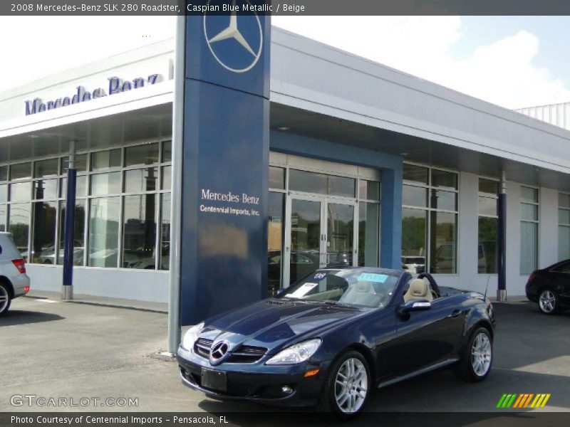 Caspian Blue Metallic / Beige 2008 Mercedes-Benz SLK 280 Roadster