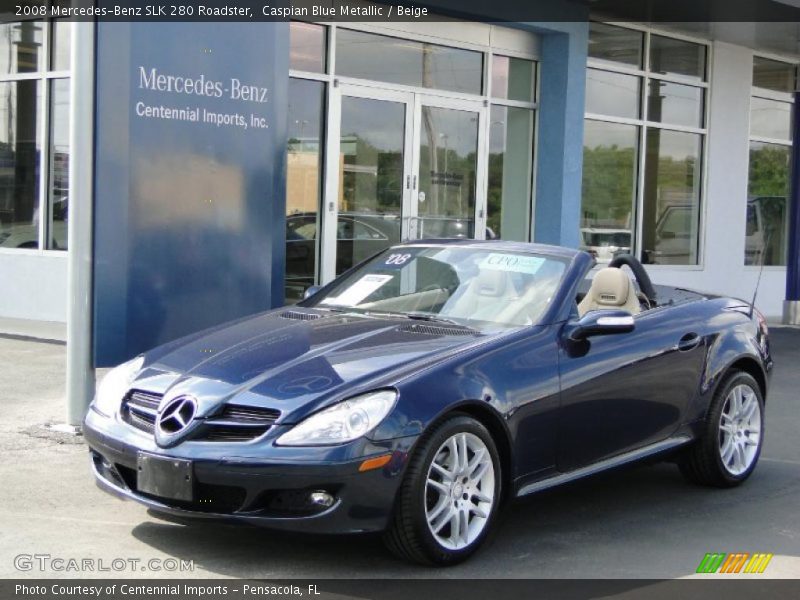 Caspian Blue Metallic / Beige 2008 Mercedes-Benz SLK 280 Roadster