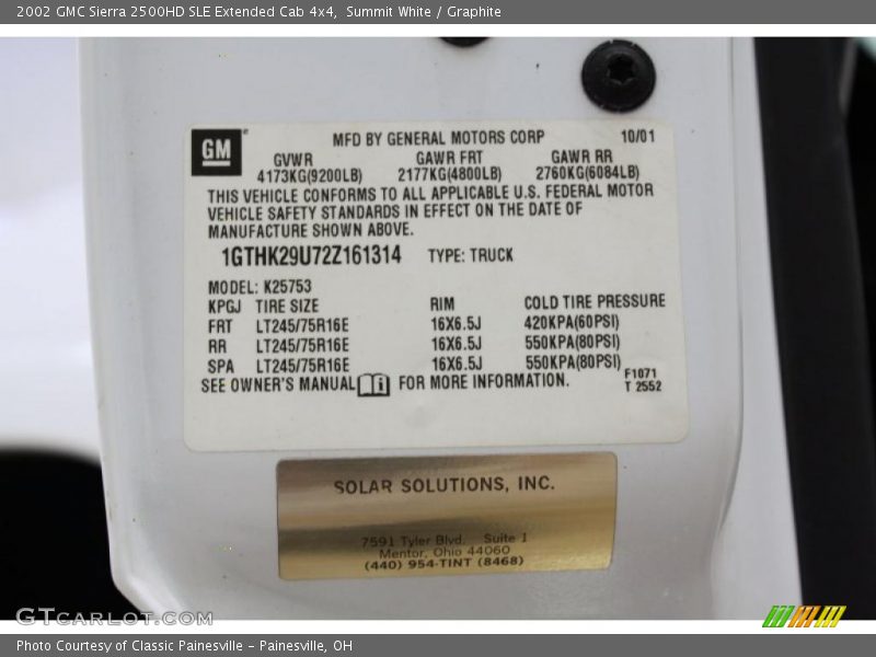 Summit White / Graphite 2002 GMC Sierra 2500HD SLE Extended Cab 4x4