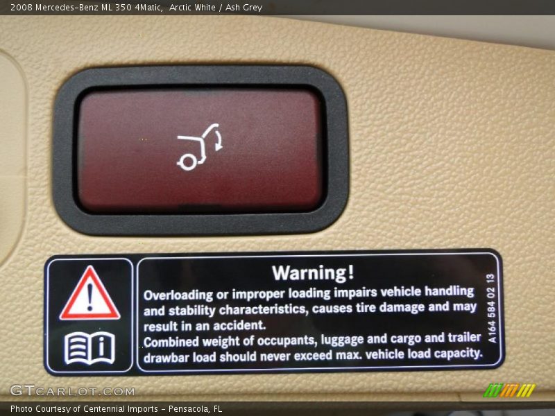 Arctic White / Ash Grey 2008 Mercedes-Benz ML 350 4Matic