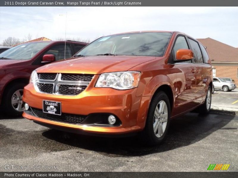 Mango Tango Pearl / Black/Light Graystone 2011 Dodge Grand Caravan Crew