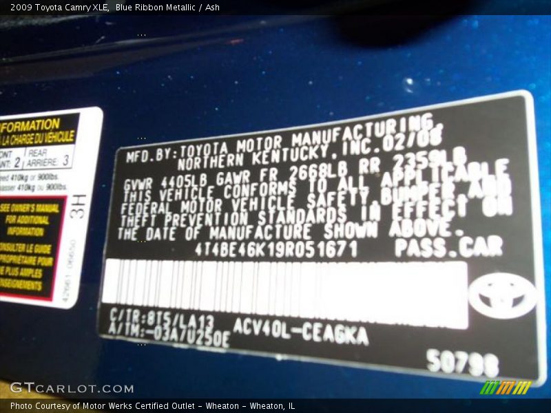 Blue Ribbon Metallic / Ash 2009 Toyota Camry XLE