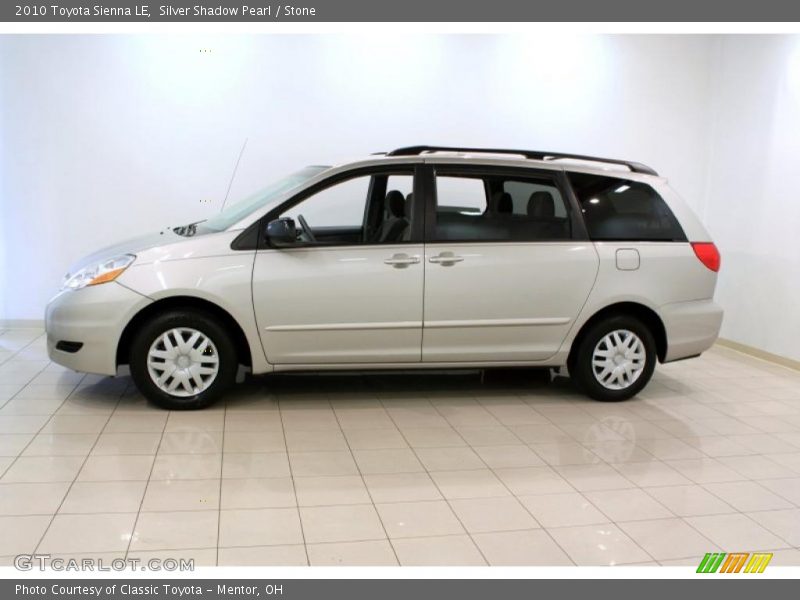 Silver Shadow Pearl / Stone 2010 Toyota Sienna LE