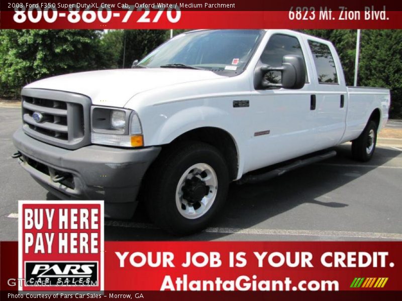 Oxford White / Medium Parchment 2003 Ford F350 Super Duty XL Crew Cab