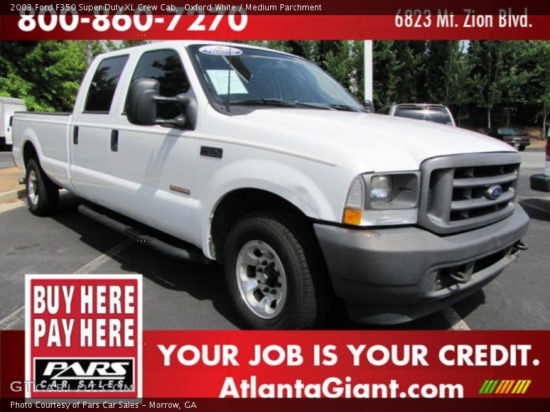 Oxford White / Medium Parchment 2003 Ford F350 Super Duty XL Crew Cab