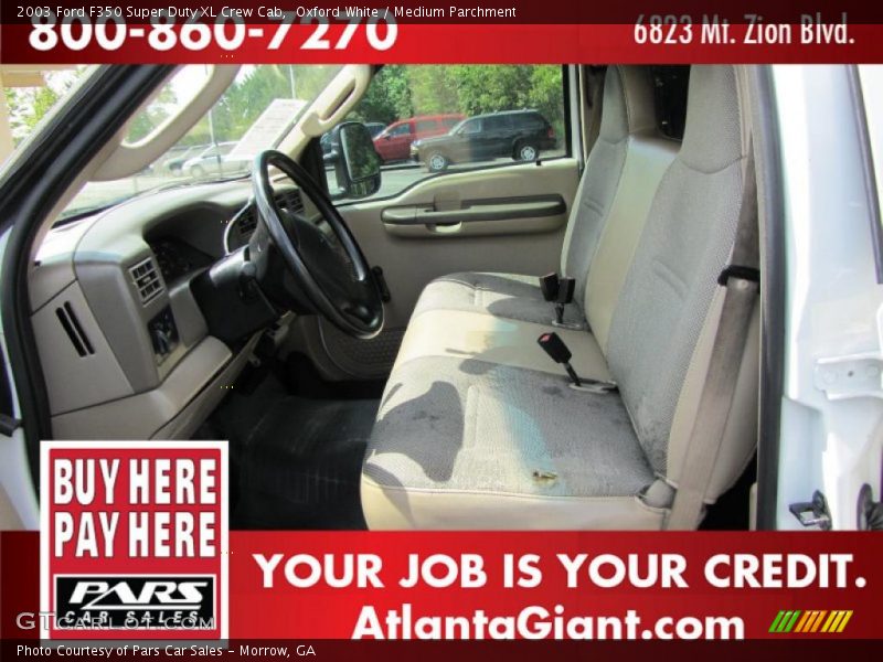 Oxford White / Medium Parchment 2003 Ford F350 Super Duty XL Crew Cab