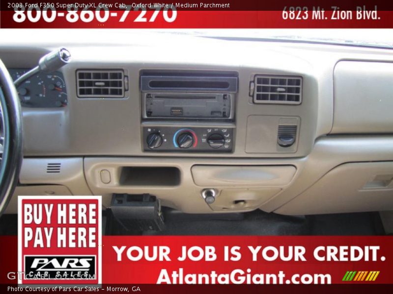 Oxford White / Medium Parchment 2003 Ford F350 Super Duty XL Crew Cab