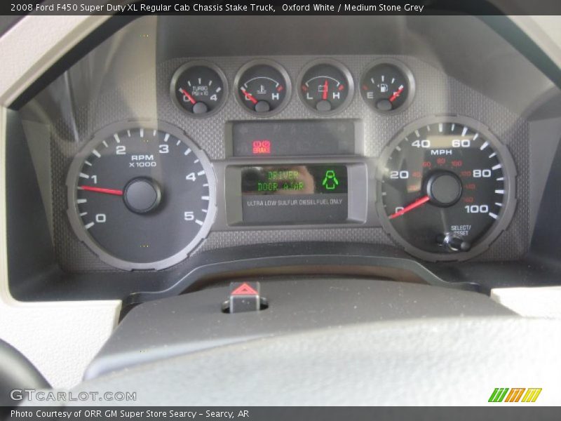 Oxford White / Medium Stone Grey 2008 Ford F450 Super Duty XL Regular Cab Chassis Stake Truck