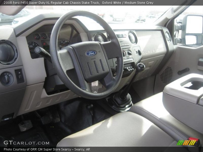 2008 F450 Super Duty XL Regular Cab Chassis Stake Truck Medium Stone Grey Interior