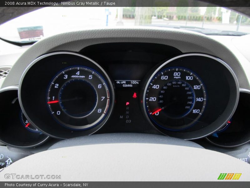 Nimbus Gray Metallic / Taupe 2008 Acura MDX Technology
