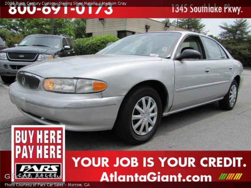 Sterling Silver Metallic / Medium Gray 2003 Buick Century Custom
