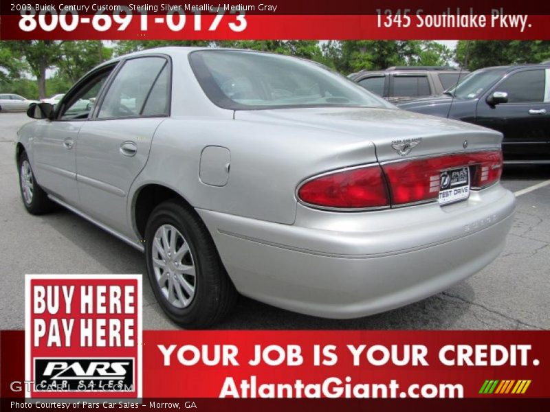 Sterling Silver Metallic / Medium Gray 2003 Buick Century Custom