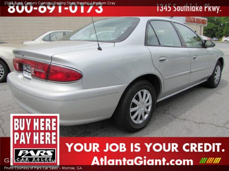 Sterling Silver Metallic / Medium Gray 2003 Buick Century Custom