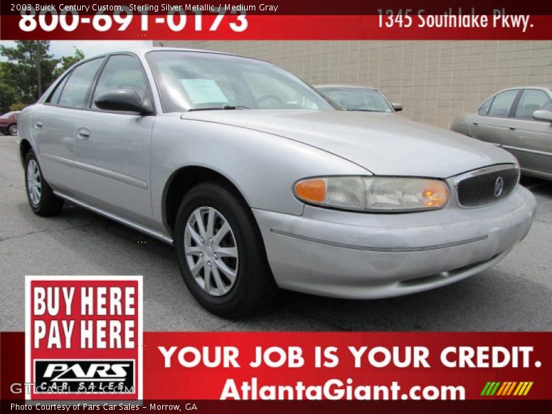 Sterling Silver Metallic / Medium Gray 2003 Buick Century Custom