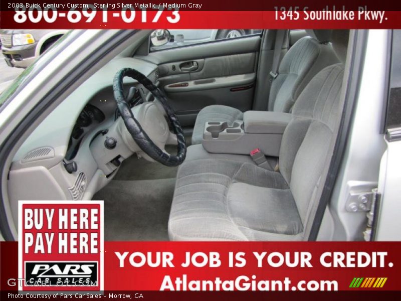 Sterling Silver Metallic / Medium Gray 2003 Buick Century Custom